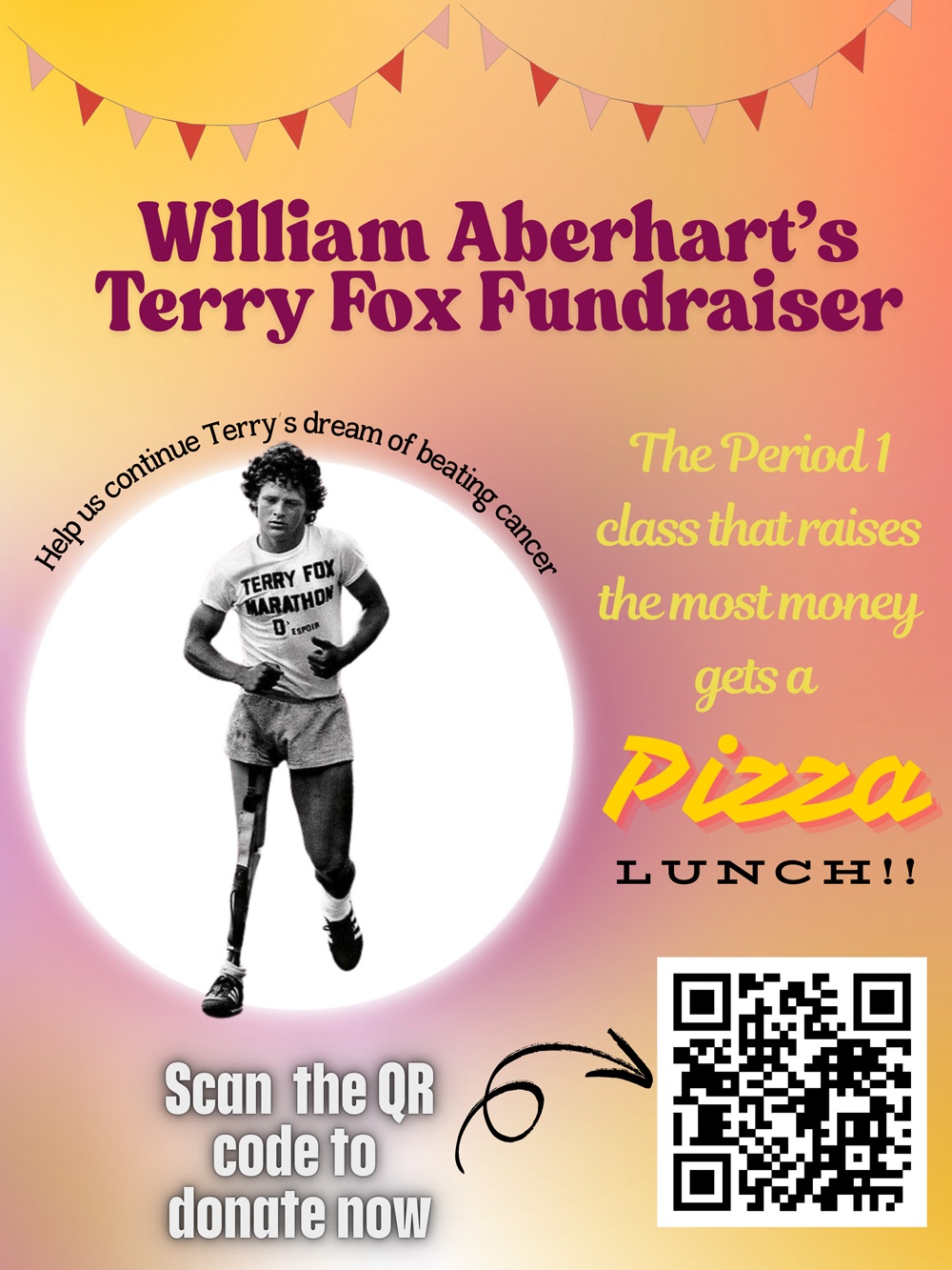 Terry Fox School Fundraiser Poster 2025